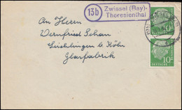 Landpost-Stempel Zwiesel (Bay) - Theresienthal, ZWIESEL 16.7.58 - Sonstige & Ohne Zuordnung