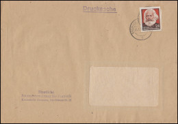 349II Karl Marx Als EF Auf Wiederverwendetem Dienstbrief Naunhof 3.1.54 - Covers & Documents