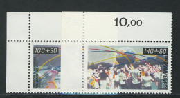 1449-1450 Sport Hallenhandball Trimm-Dich-Aktion 1990, Ecke O.l. Satz ** - Unused Stamps