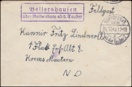 Landpost-Stempel Bellershausen über Rothenburg, Feldpost ROTHENBURG 30.12.40 - Ocupación 1938 – 45