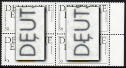 1477I Deutsche Einheit 50 Pf, Viererblock 2x PLF I Auf F.24 + F.29 ** - Variétés Et Curiosités