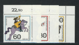 1437-1439 Wofa Postbeförderung 1989, Ecke O.r. Satz ** - Unused Stamps