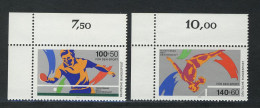 1408-1409 Sporthilfe Tischtennis Und Kunstturnen 1989, Ecke O.l. Satz ** - Unused Stamps