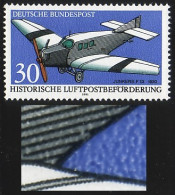 1522 Luftpost 30 Pf, PLF Linienbruch Hinten, Feld 9 ** - Errors & Oddities