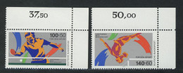 1408-1409 Sporthilfe Tischtennis Und Kunstturnen 1989, Ecke O.r. Satz ** - Unused Stamps