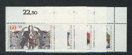 1411-1414 Jugend Zirkus 1989, Ecke O.r. Satz ** - Unused Stamps