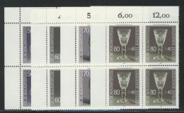 1295-1298 Wofa Gläser 1986, E-Vbl O.l. Satz ** - Unused Stamps