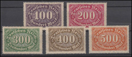219-223 Freimarken Ziffern Im Queroval 1922, 5 Werte, Satz ** - Unused Stamps