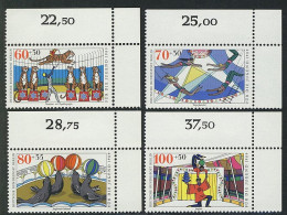 838-841 Jugend Zirkus 1989, Ecke O.r. Satz ** - Unused Stamps