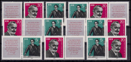 893-894 ZD Dimitrow, 6 Zusammendrucke Und 2 Einzelmarken, Set Postfrisch ** - Zusammendrucke
