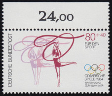 1207 Olympische Sommerspiele 80+40 Pf  ** Oberrand - Unused Stamps