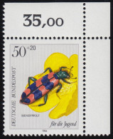 1202 Jugend Bienenwolf 50+20 Pf ** Ecke O.r. - Unused Stamps