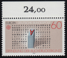 1175 Europa Menschlicher Geist 60 Pf ** Oberrand - Unused Stamps