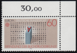 1175 Europa Menschlicher Geist 60 Pf ** Ecke O.r. - Unused Stamps
