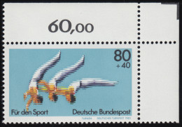1172 Sporthilfe Turnfest 80+40 Pf ** Ecke O.r. - Unused Stamps