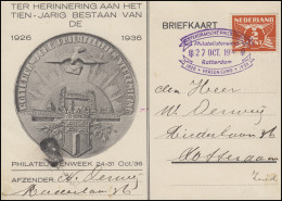 Sonderpostkarte Philatelistenvereinigung 1926-1936 Mit SSt Rotterdam 27.10.1936 - Sonstige & Ohne Zuordnung