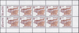 2225 SWK 510 Pf / 261 Cent Heidelberger Schloss, 10er-Bogen ** - 2001-2010