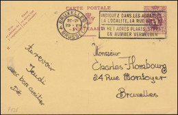 Belgien Postkarte P 138 Wappenlöwe 40 C. Ortskarte BRUXELLES-BRÜSSEL 4 - 29.7.30 - Altri & Non Classificati