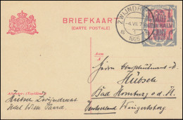 Niederlande Postkarte P 148I Aufbrauchsausgabe Aus Zwijndrecht 4.7.1925 - Postal Stationery