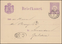 Niederlande Postkarte P 8II Ziffern Aus Amsterdam 3.5.1879 - Ganzsachen