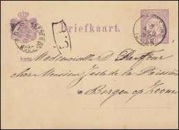 Niederlande Postkarte P 8II Ziffern - Utrecht 3.8.1880 Nach Bergen Op Zoom 4.8. - Entiers Postaux