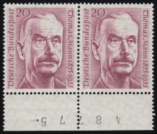 237 Thomas Mann ** Bogenrandziffern BRZ Unten, Paar - Unused Stamps