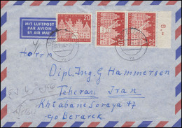 230 Lüneburg 3-fach (auch Oberrand) MeF Luftpost ESSEN 15.5.56 Nach TEHERAN - Lettres & Documents