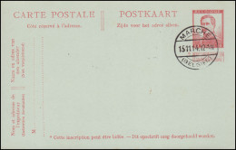 Belgien Postkarte P 63 König Albert Gefälligkeits-O MARCHE (BELGIEN) 15.11.14 - Autres & Non Classés