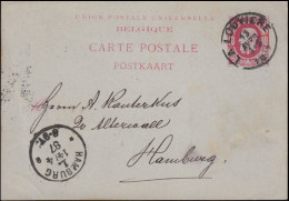 Belgien Postkarte P 21 König Leopold Aus LA LOUVIERE 13.4.87 Nach HAMBURG 14.4. - Autres & Non Classés
