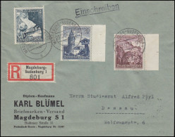 667+681+682 WHW Alpenblumen Auf R-Brief MAGDEBURG-SUDENBURG 23.12.1938 - Lettres & Documents