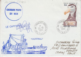TAAF Kerguelen 1985 Visit Fishing Ship Austral  Signature Capitaine  Ca Port-aux--Français 25.10.1985 (AW183) - Polar Ships & Icebreakers