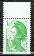 1,60 F Vert Type Liberté D'après Le Tableau "La Liberté Guidant Le Peuple"  De Delacroix - Unused Stamps