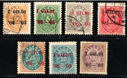 Island 1902 I-Gildi '02-'03 Overprints 7 Items, Overprints Of Dubious Origin - Used Stamps