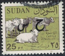 Soudan 1991 Oblitéré Used Cows Cattle Vaches Bétail Surchargé - Soudan (1954-...)