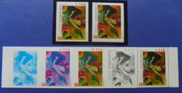 RARE VARIÉTÉ SANS FACIALE KANDINSKY YT 3585a** SIGNÉ CALVES PLUS BANDE DE 5 OFFERTE LUXE - Nuovi