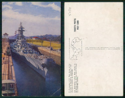 BARCOS SHIP BATEAU PAQUEBOT STEAMER [ BARCOS # 05033 ] - USS NEW JERSEY MIRAFLORES PANAMA BATTLESHIP - Guerre