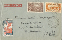 GUYANE - 7 FR.  5 CENT. FRANKING ON AIR MAILED COVER FROM CAYENNE TO FRANCE - 1937 - Lettres & Documents