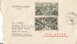 GUYANE - 28 FR.  FRANKING ON AIR MAILED COVER FROM CAYENNE TO TRINIDAD - BATA SHOES - 1948 - Lettres & Documents