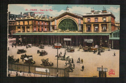 PARIS - GARE De L'EST - Animée - Voitures Anciennes - - Métro Parisien, Gares