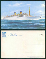 BARCOS SHIP BATEAU PAQUEBOT STEAMER [ BARCOS # 05036 ] - HOME LINES M/S ITALIA - Paquebots