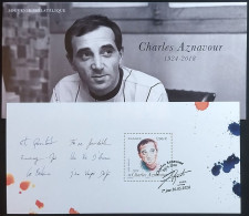 BS 2024 - BLOC SOUVENIR - OBL 1er JOUR - "CHARLES AZNAVOUR 1924 – 2018" - Souvenir Blocks