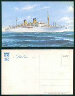 BARCOS SHIP BATEAU PAQUEBOT STEAMER [ BARCOS # 05038 ] - HOME LINES M/S ITALIA - Paquebots