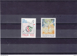 ITALIE 1986 Année Internationale De La Paix Yvert 1730-1731, Michel 1998-1999 NEUF** MNH Cote 4 Euros - 1981-90: Nieuw/plakker