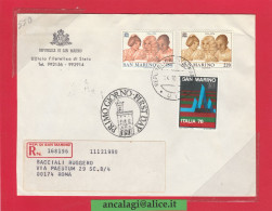 FDC San Marino 1976 - 046A - Busta Racc. R.S.M. "UNESCO" 2 Val. + "ESPOSIZIONE FELATELICA" 1 Val.- Vedi Descrizione - FDC