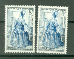 France   956  * * TB  Bleu Foncé Et Normal   - Unused Stamps