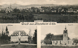 (68) BLOTZHEIM Gruss   Multivues Schloss Kapelle 1911  ( Haut Rhin ) - Autres & Non Classés