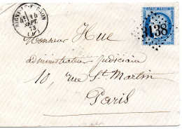 Aube - Env Sans Corr Affr N° 60A Obl GC 3138 Tàd Type 16 Rigny-le-Ferron - 1849-1876: Classic Period