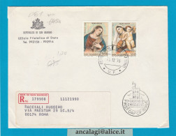 FDC San Marino 1976 - 045A - Busta Racc. 2° Porto R.S.M. "NATALE" 2 Val.- Vedi Descrizione - FDC