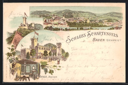 Lithographie Baden, Panorama Und Schartenfels  - Baden