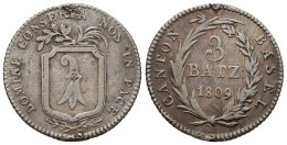 BASEL  3 Batzen 1809  /2216 - Cantonal Coins